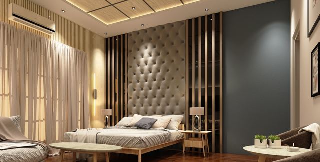 Bedroom with Panelled Headboard