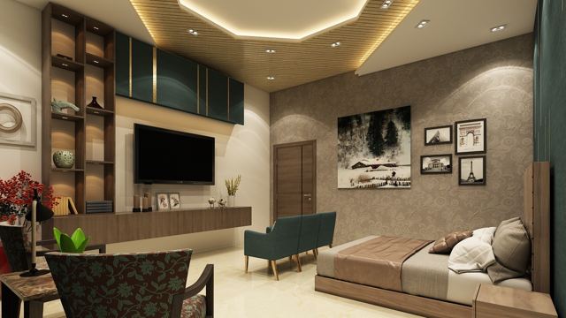 Bedroom with TV Lounge